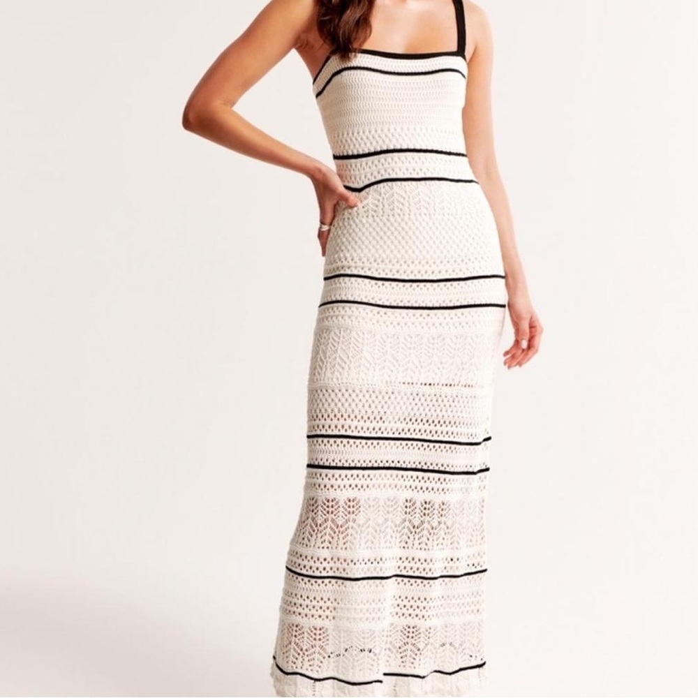 NWT Abercrombie & Fitch Cream and Black Maxi Dress